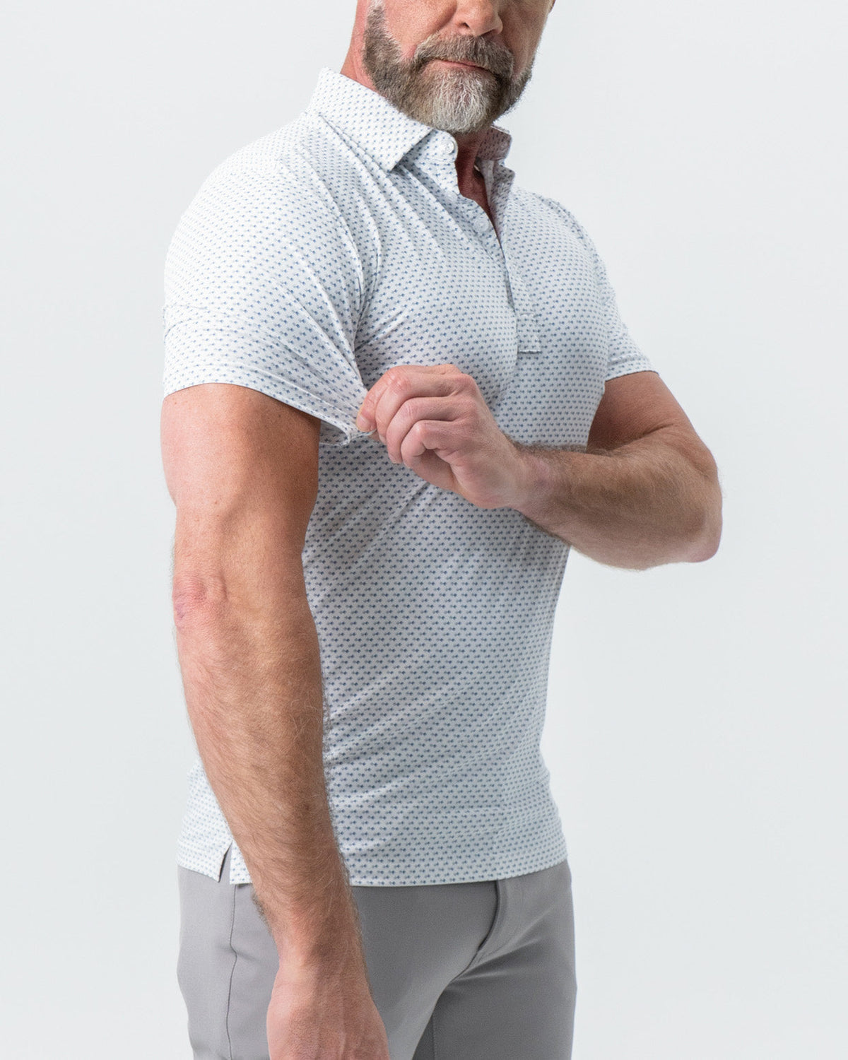 "The Archie" Geo Double Royal Blue & White Square | State & Liberty Tops