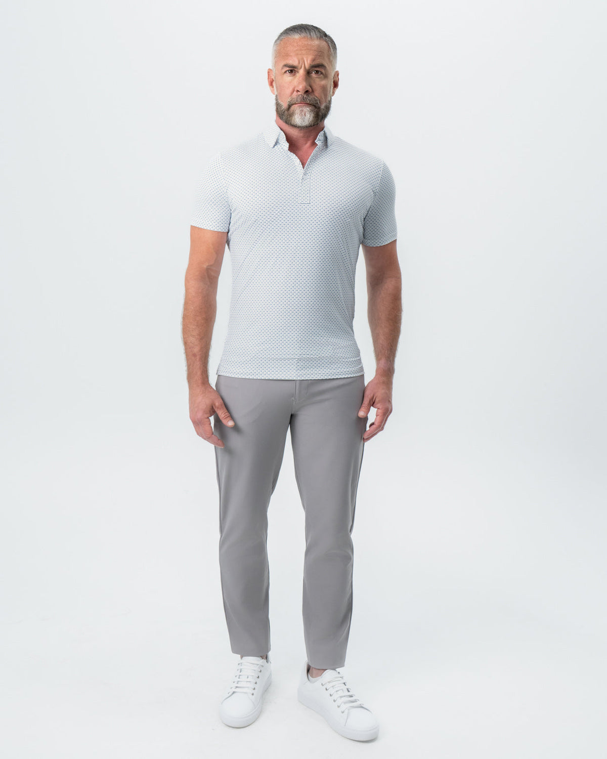 "The Archie" Geo Double Royal Blue & White Square | State & Liberty Tops