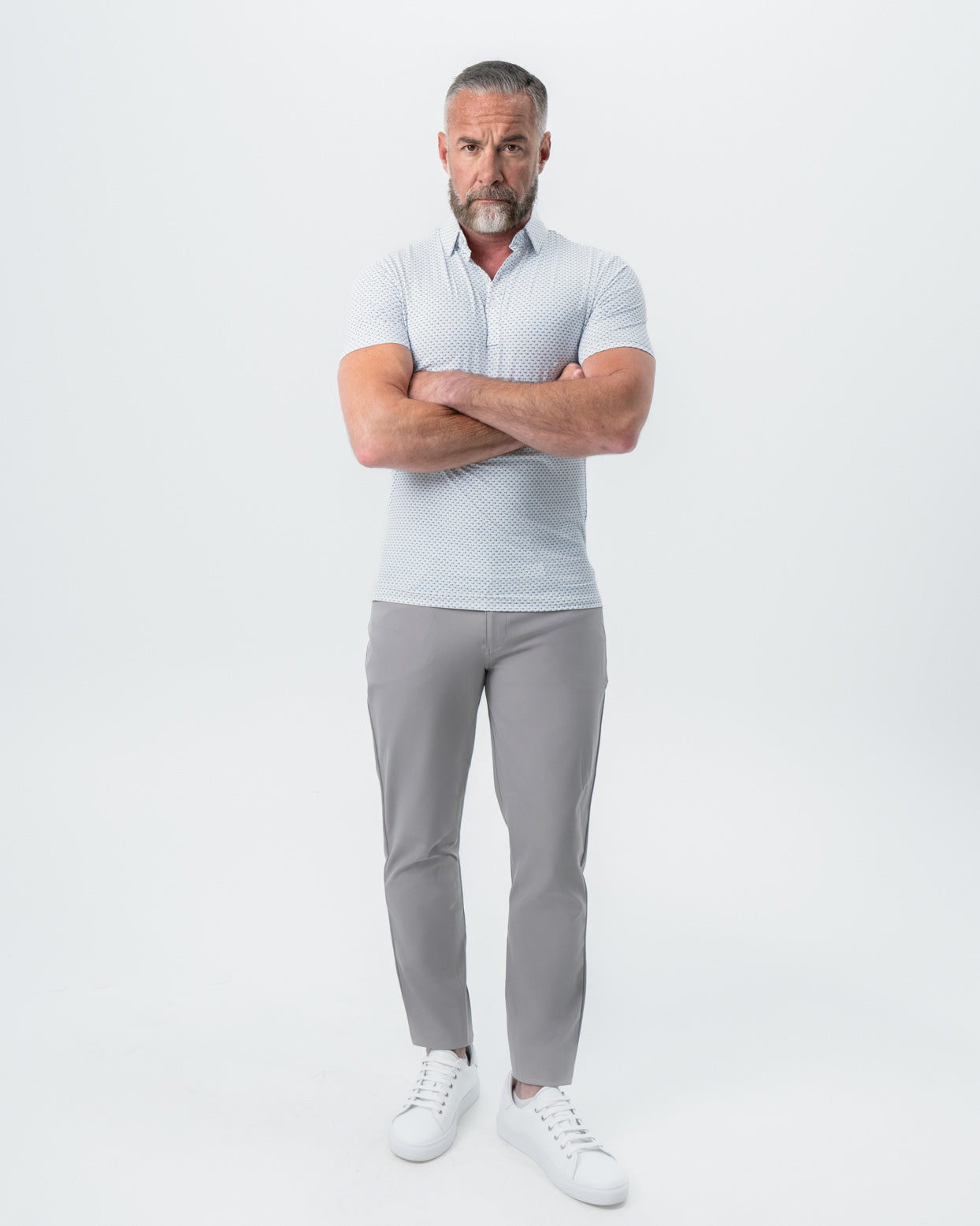 "The Archie" Geo Double Royal Blue & White Square | State & Liberty Tops