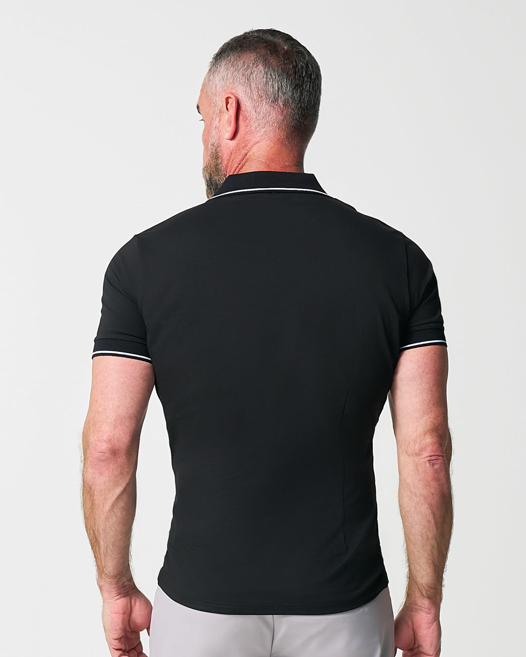 "The Gage" Black with White Tipped Polo | State & Liberty Tops