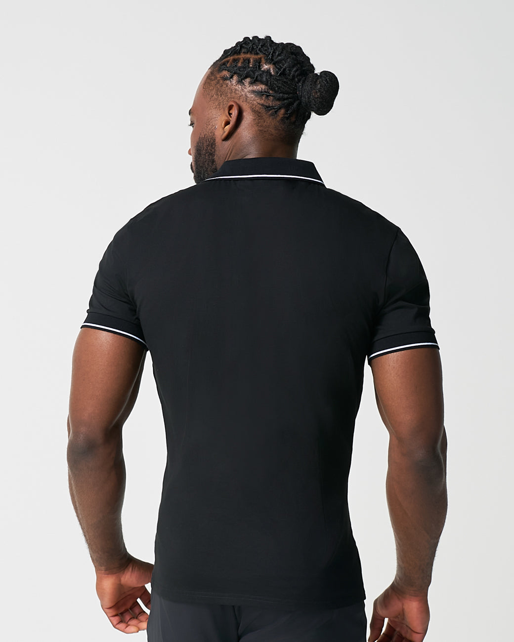 "The Gage" Black with White Tipped Polo | State & Liberty Tops