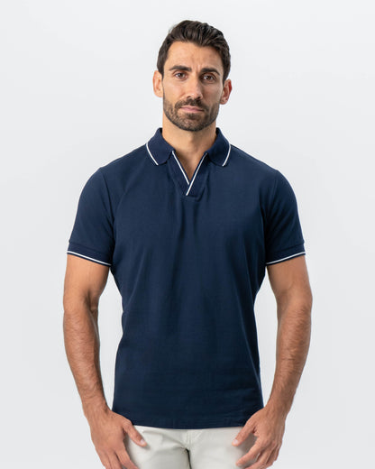 "The Rhett" Navy With White Tipped Polo | State & Liberty Tops