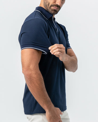"The Rhett" Navy With White Tipped Polo | State & Liberty Tops