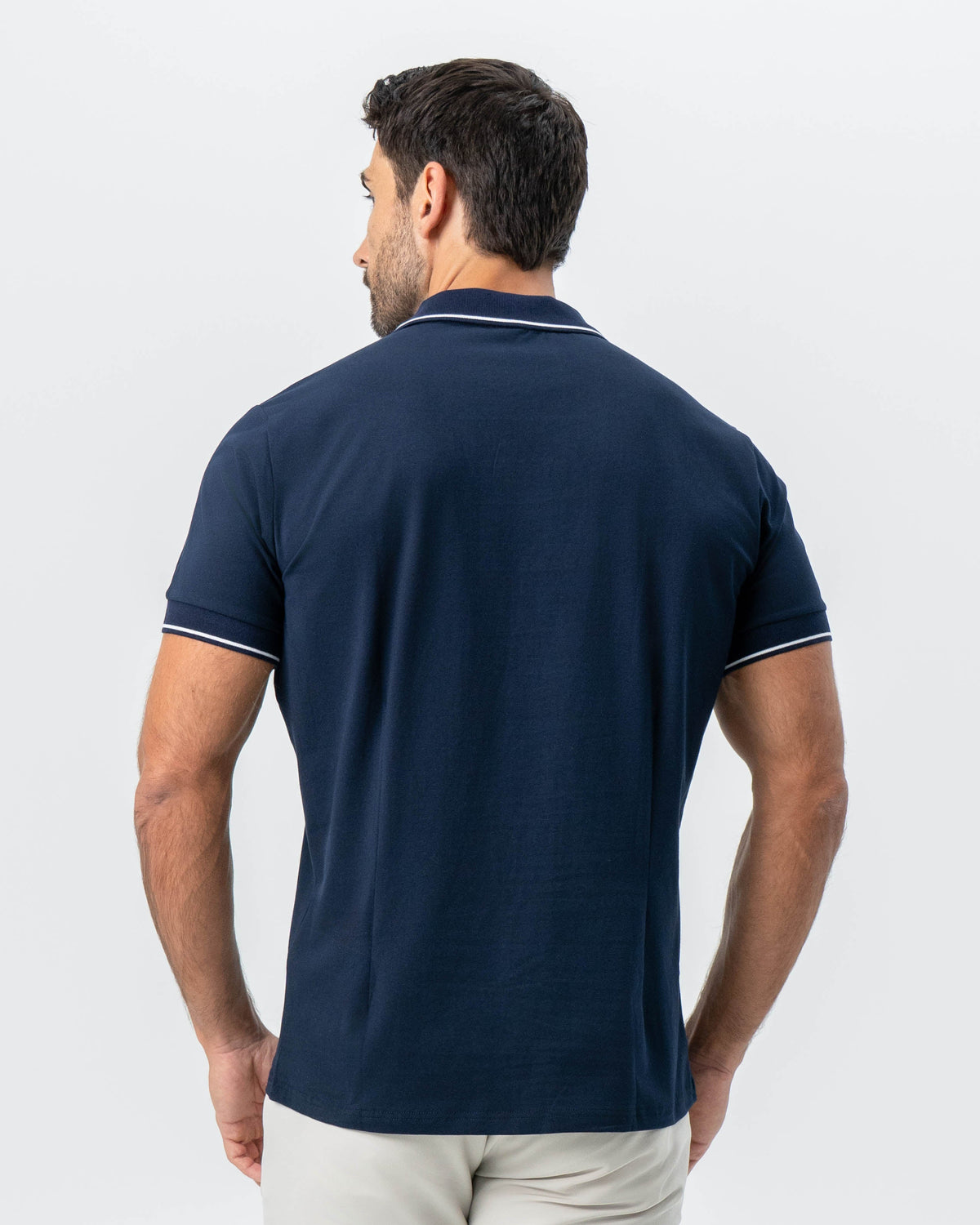 "The Rhett" Navy With White Tipped Polo | State & Liberty Tops