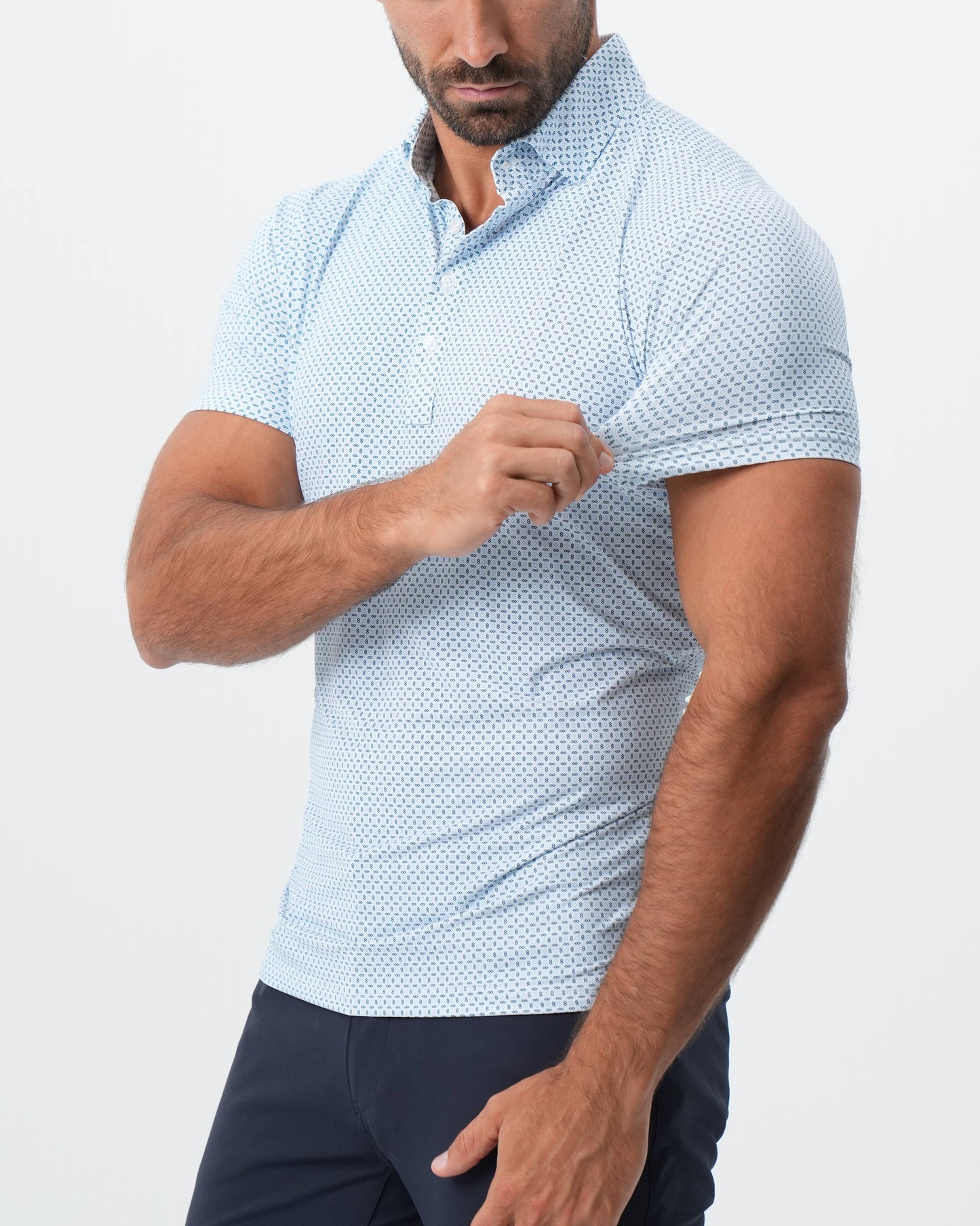 "The Bolt" Light Blue & Navy Cross Diamond | State & Liberty Tops
