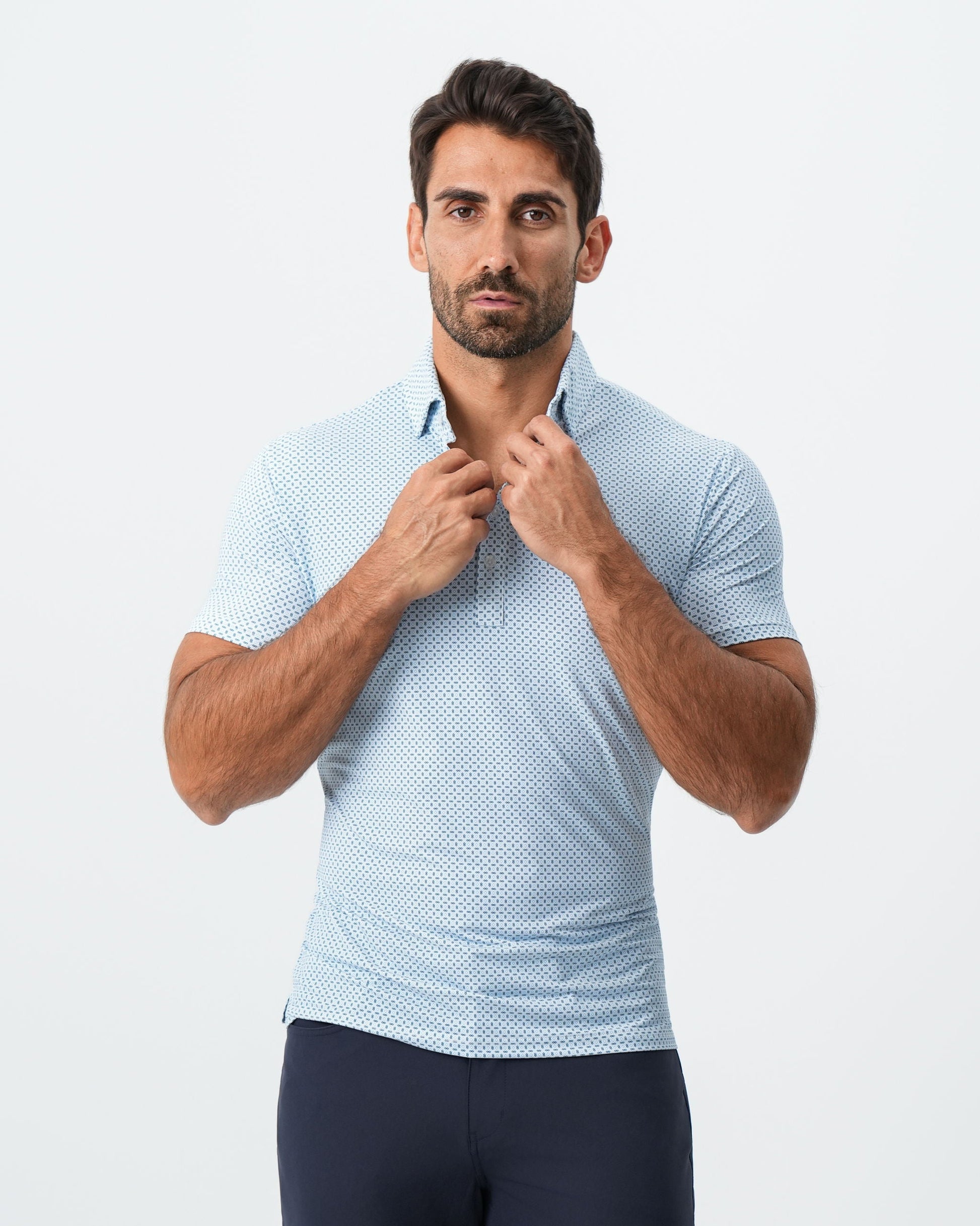 "The Bolt" Light Blue & Navy Cross Diamond | State & Liberty Tops