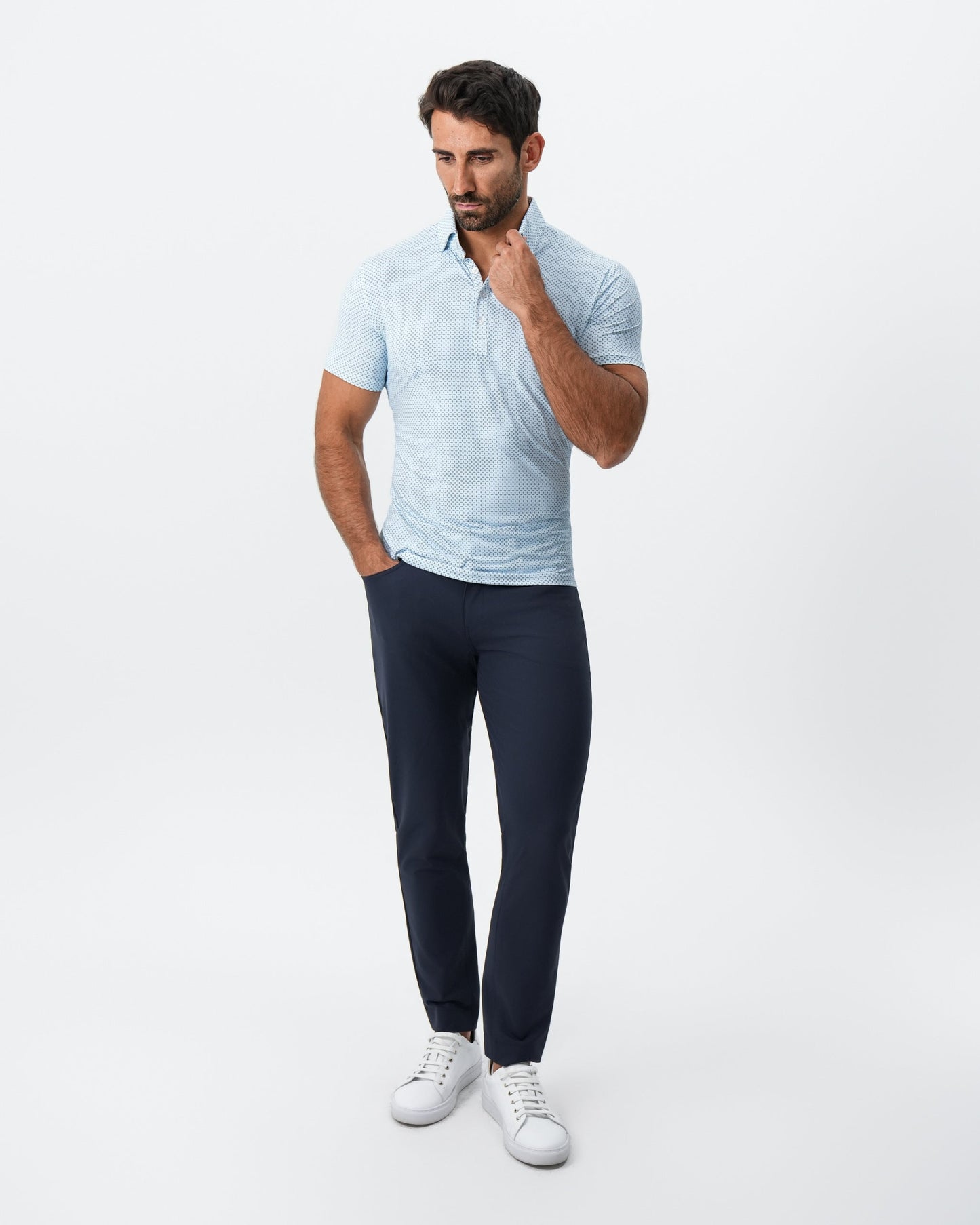 "The Bolt" Light Blue & Navy Cross Diamond | State & Liberty Tops