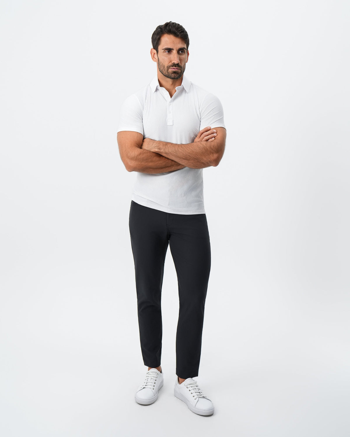 Seersucker Polo - White | State & Liberty Tops