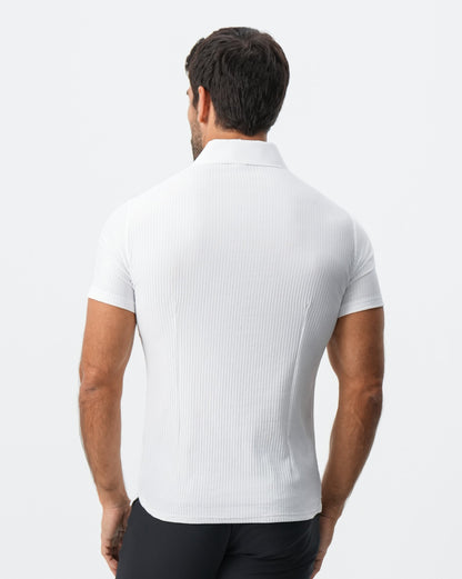 Seersucker Polo - White | State & Liberty Tops