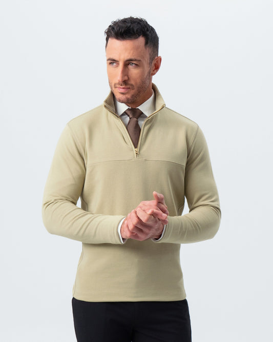 Quarter Zip - Light Olive | State & Liberty Tops