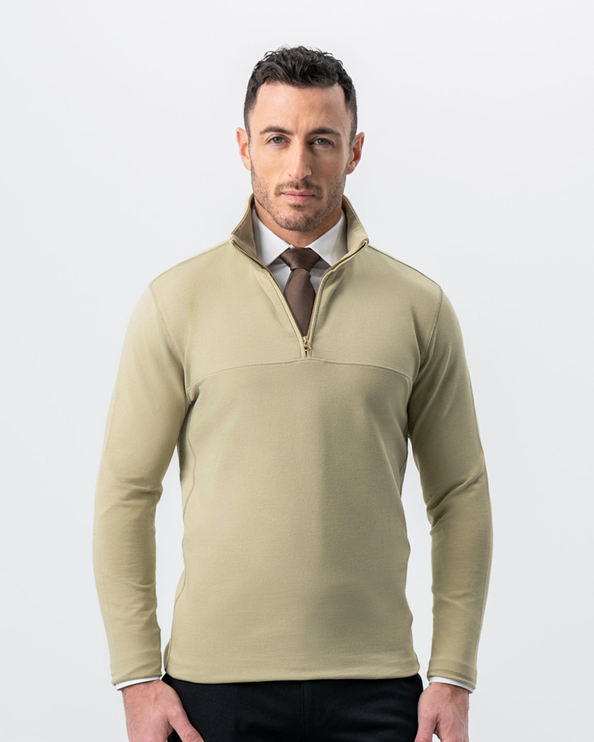 Quarter Zip - Light Olive | State & Liberty Tops