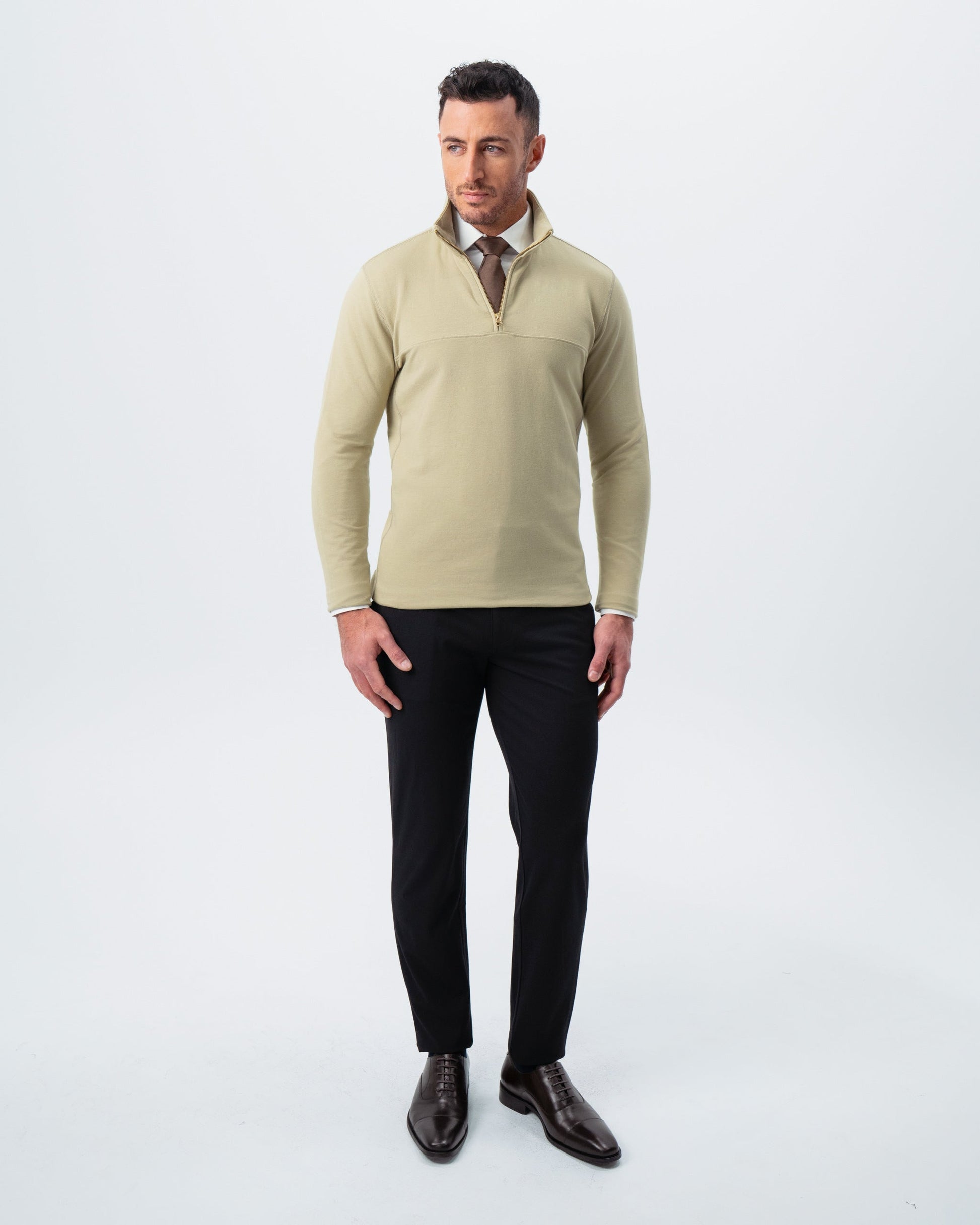 Quarter Zip - Light Olive | State & Liberty Tops