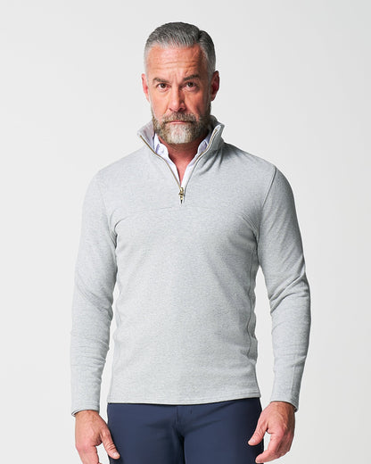 Quarter Zip - Heathered Grey | State & Liberty Tops