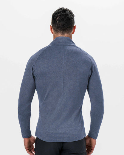 Brushed Quarter Zip - Heathered Navy | State & Liberty Tops
