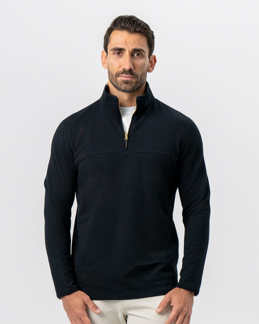 Quarter Zip - Solid Black | State & Liberty Tops