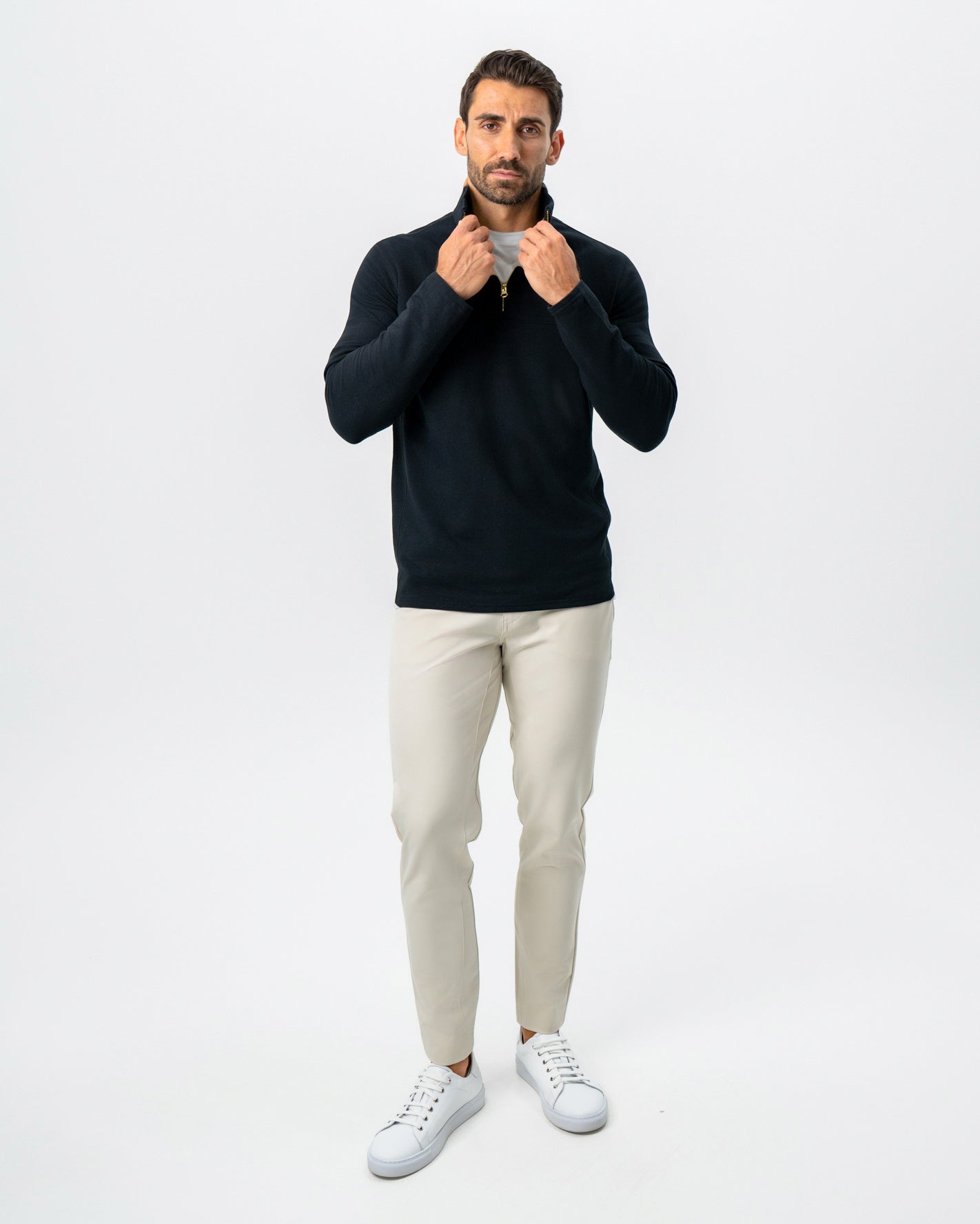 Quarter Zip - Solid Black | State & Liberty Tops