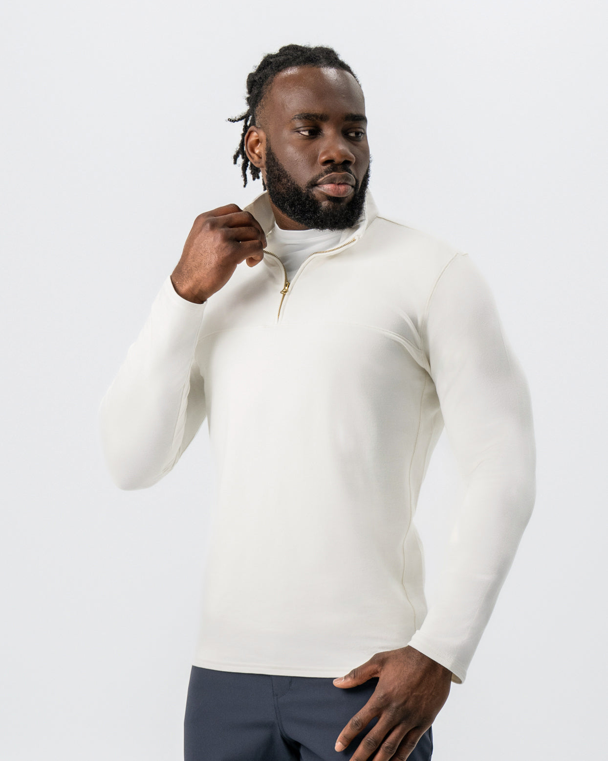 Quarter Zip - Solid Cream | State & Liberty Tops