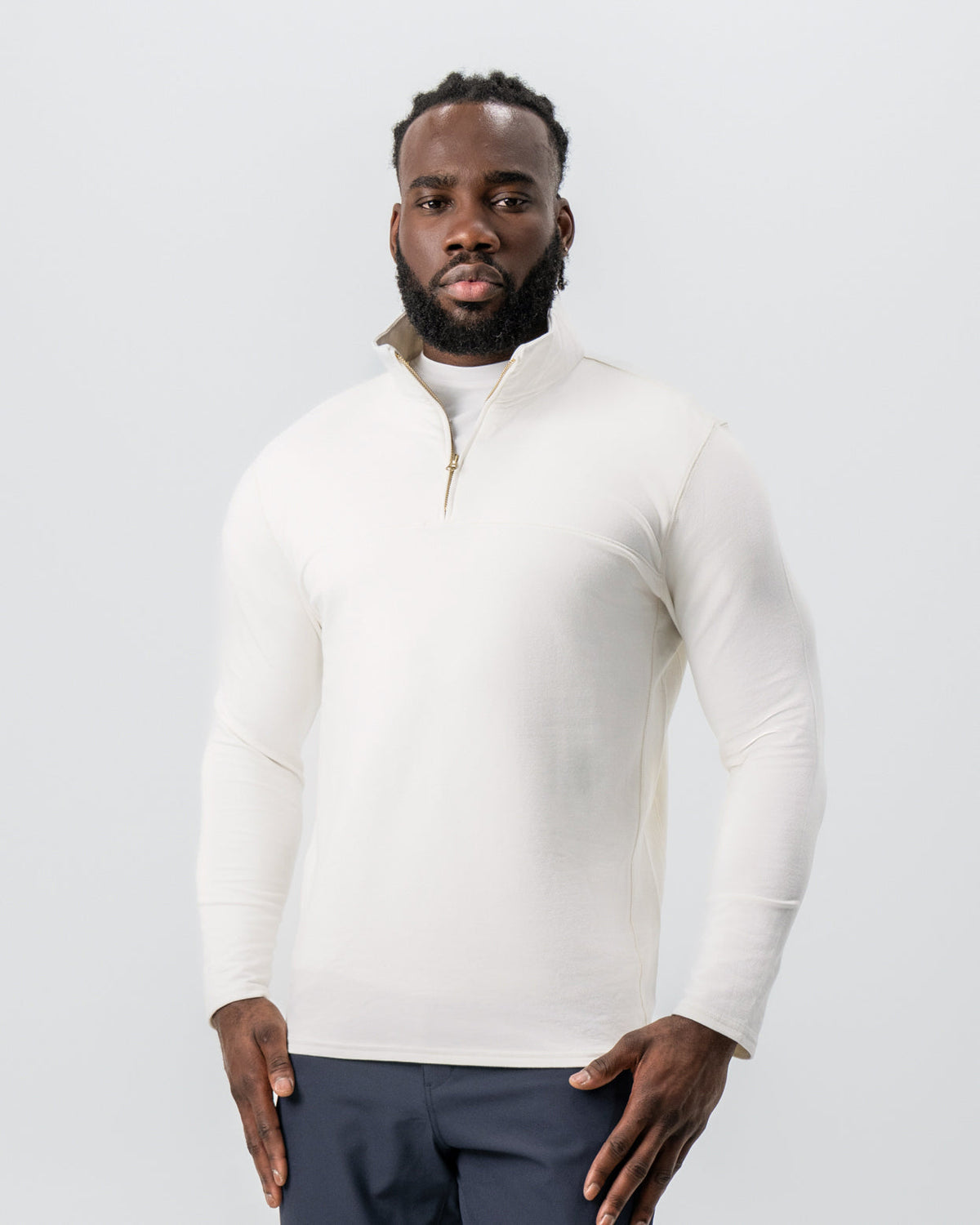 Quarter Zip - Solid Cream | State & Liberty Tops