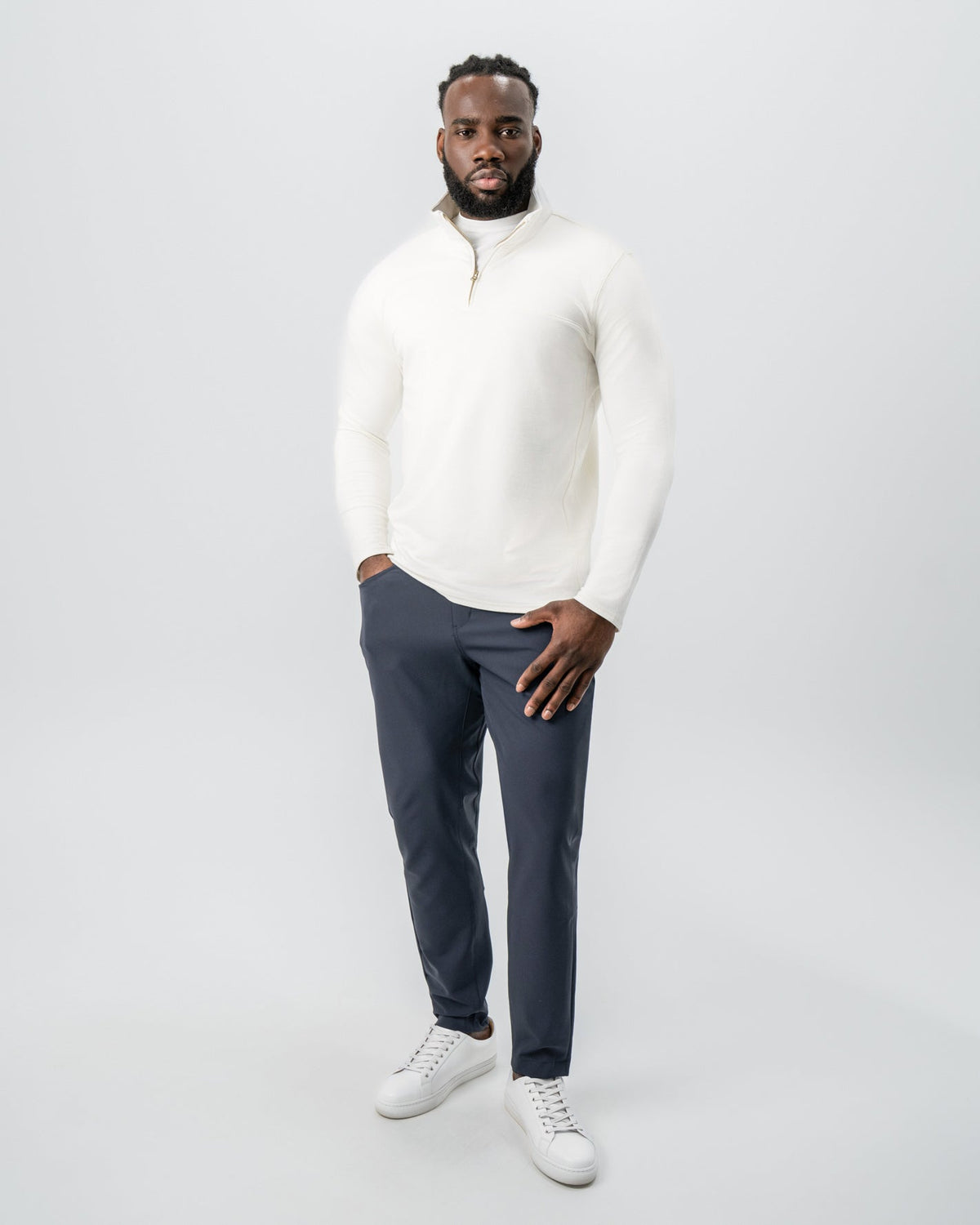 Quarter Zip - Solid Cream | State & Liberty Tops