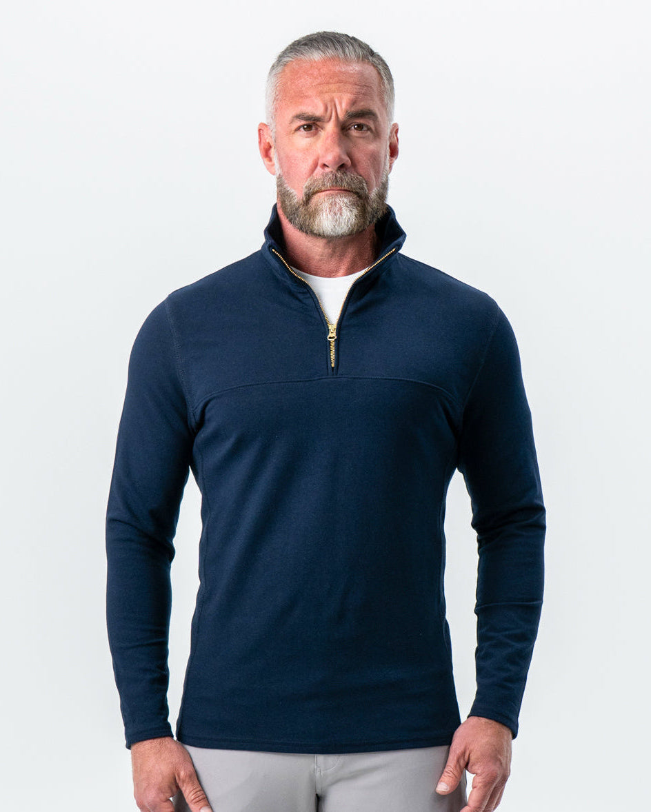 Quarter Zip - Solid Navy | State & Liberty Tops