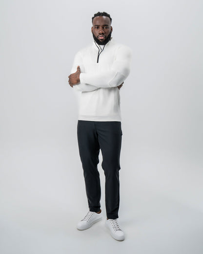 Waffle Knit Quarter Zip - Solid Cream | State & Liberty Tops