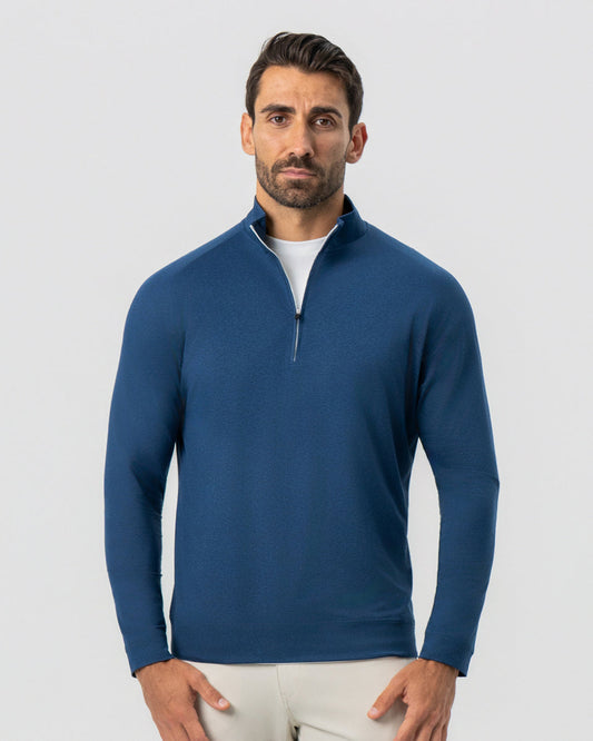 Tech Quarter Zip - Heathered Navy | State & Liberty Tops