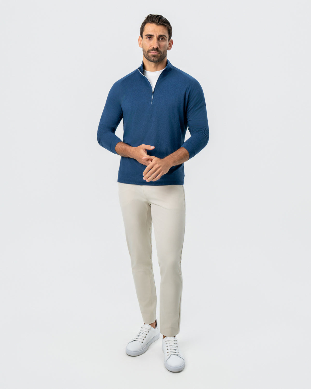 Tech Quarter Zip - Heathered Navy | State & Liberty Tops