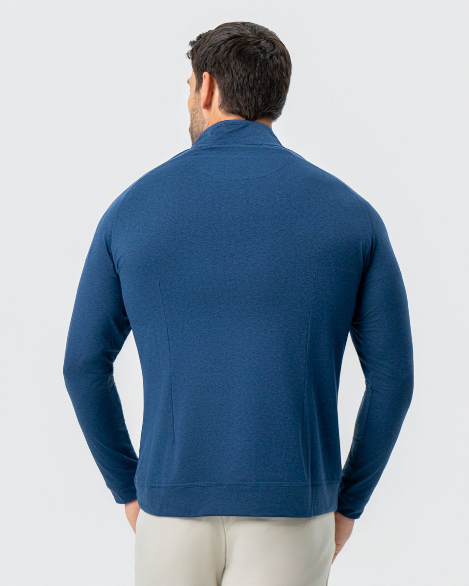 Tech Quarter Zip - Heathered Navy | State & Liberty Tops