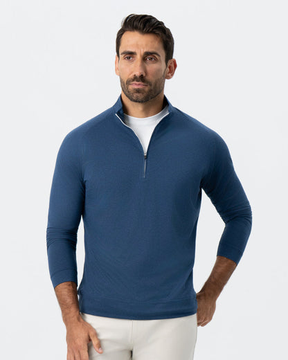 Tech Quarter Zip - Heathered Navy | State & Liberty Tops
