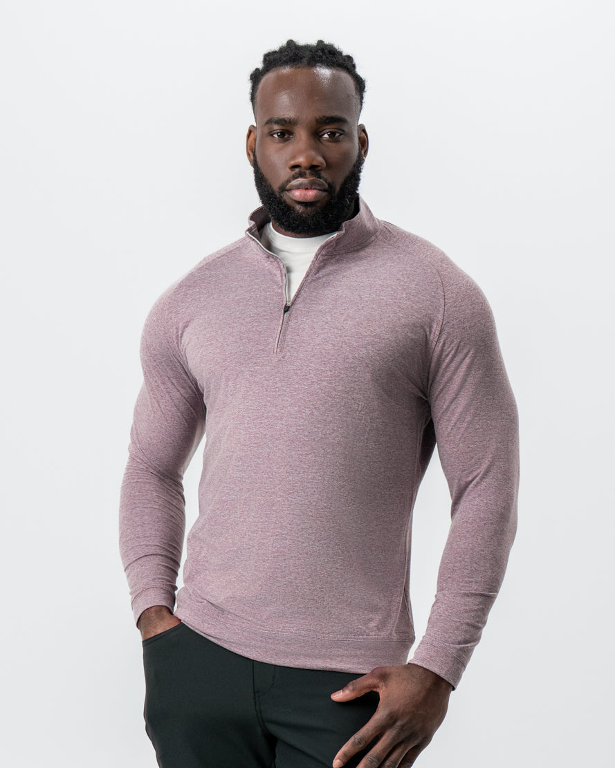 Tech Quarter Zip - Heathered Crimson | State & Liberty Tops