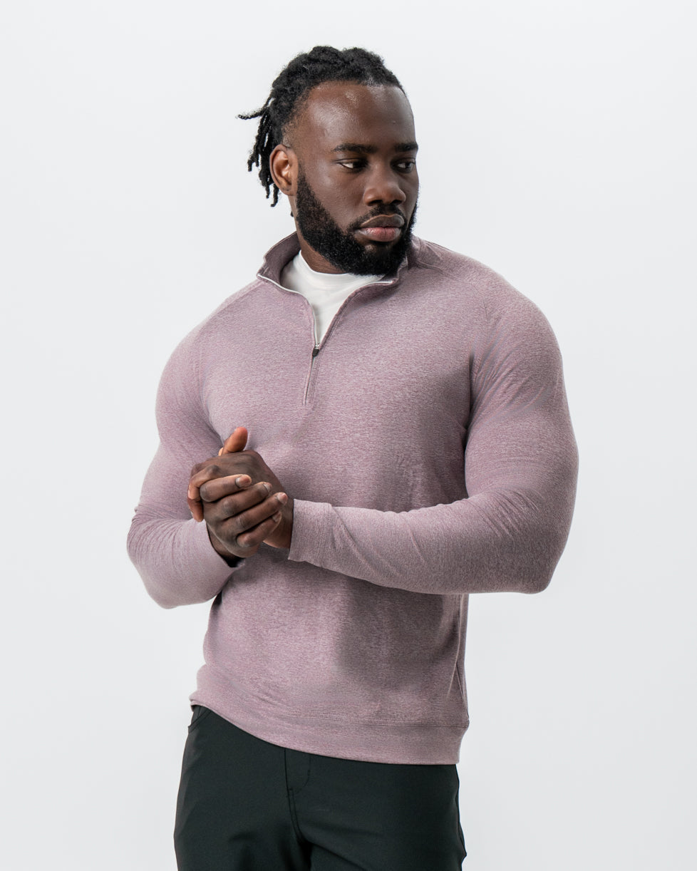Tech Quarter Zip - Heathered Crimson | State & Liberty Tops