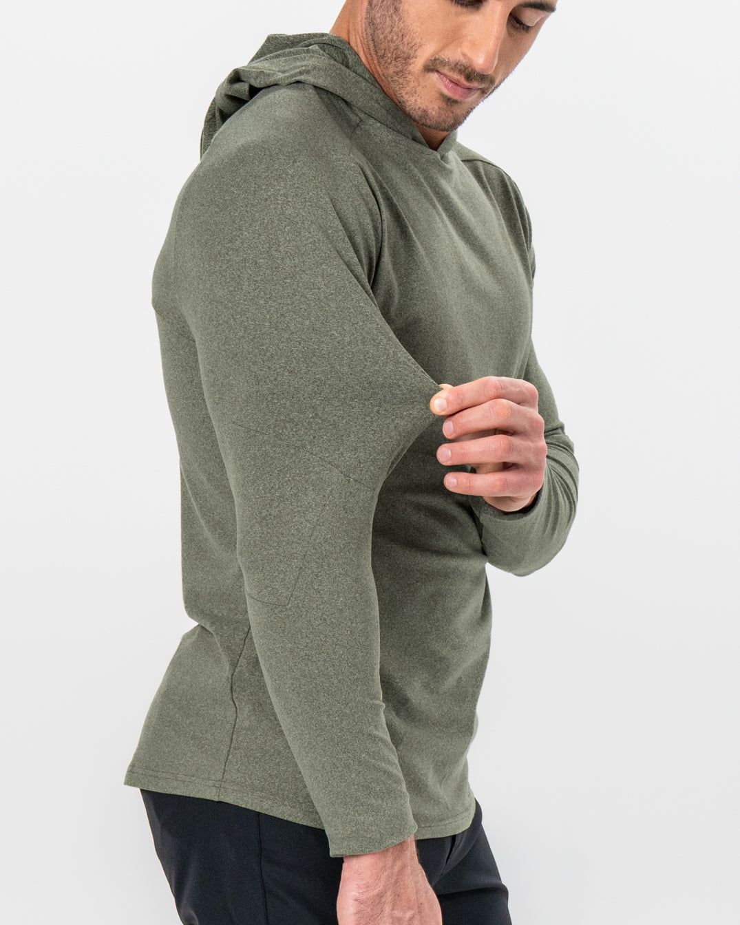 Brushed Hoodie - Heathered Olive | State & Liberty Tops