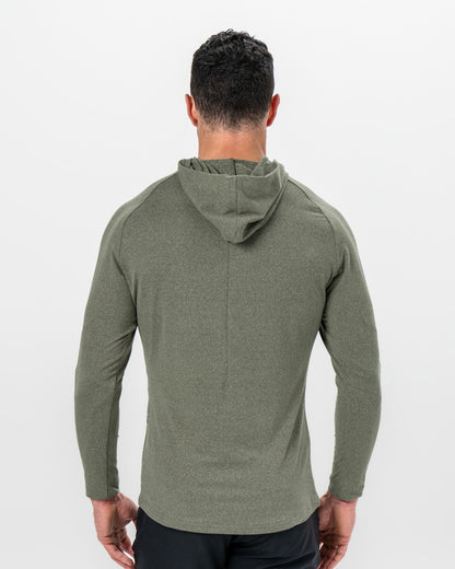 Brushed Hoodie - Heathered Olive | State & Liberty Tops