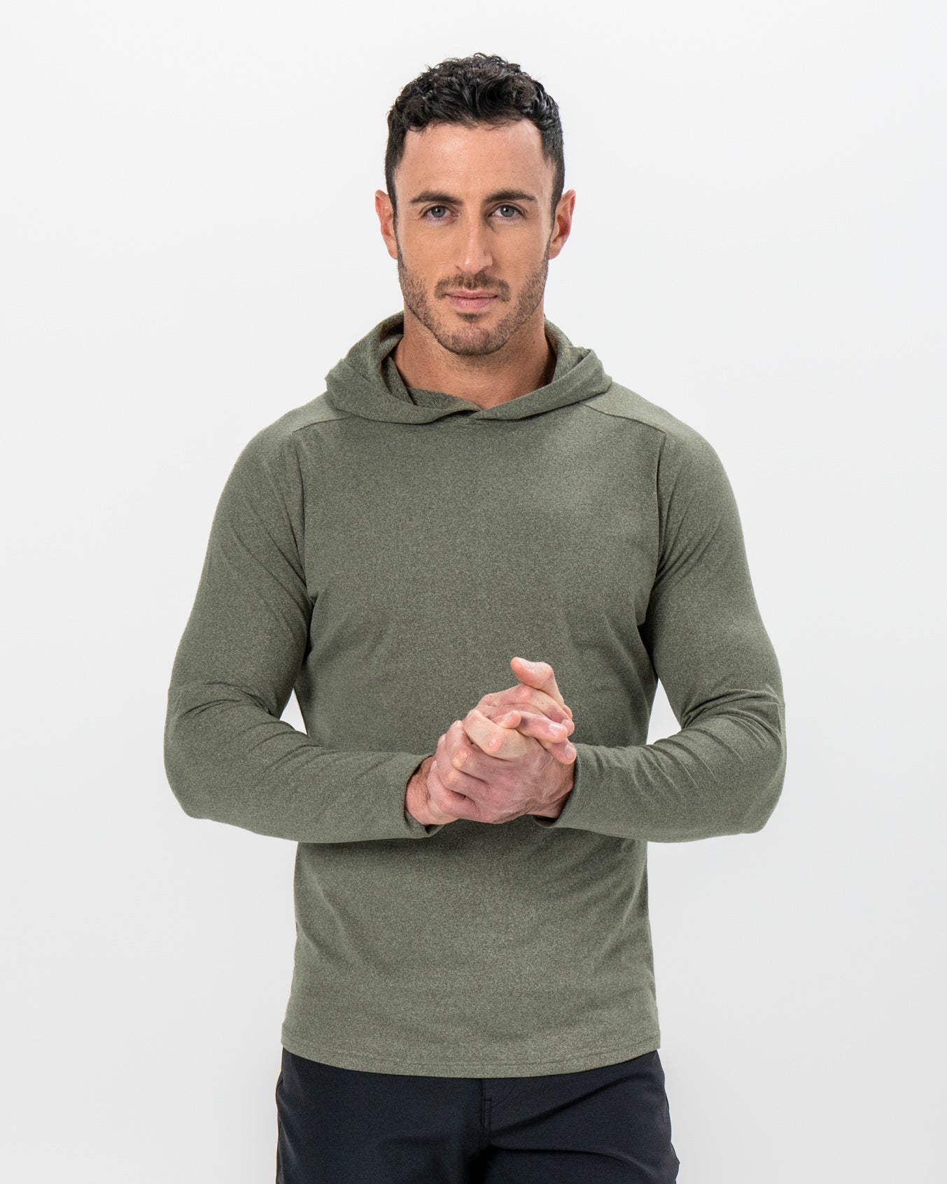 Brushed Hoodie - Heathered Olive | State & Liberty Tops