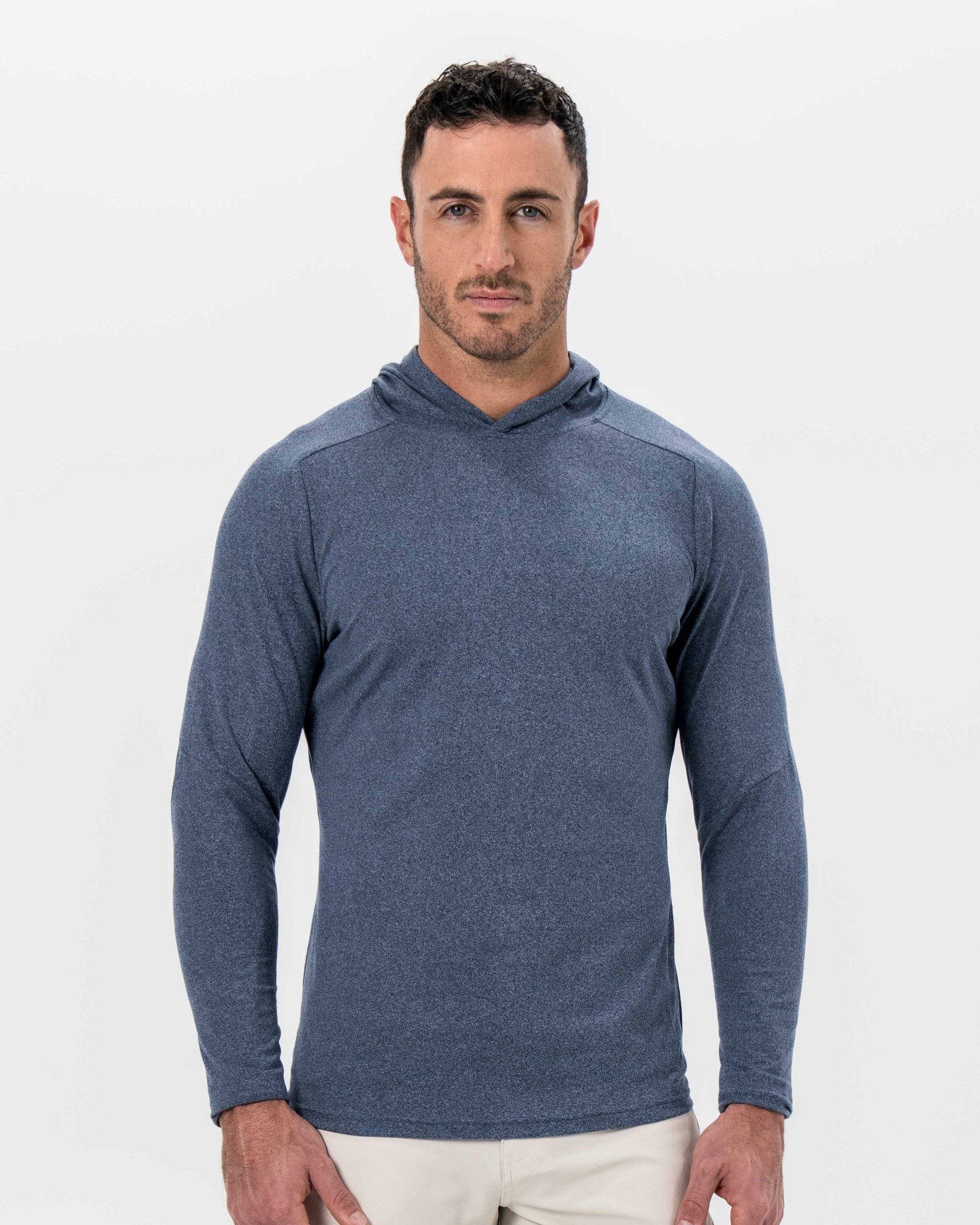 Brushed Hoodie - Heathered Navy | State & Liberty Tops