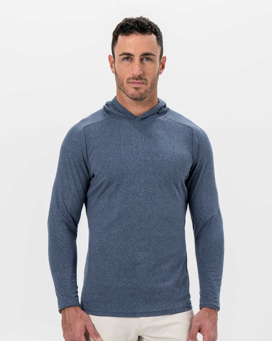 Brushed Hoodie - Heathered Navy | State & Liberty Tops