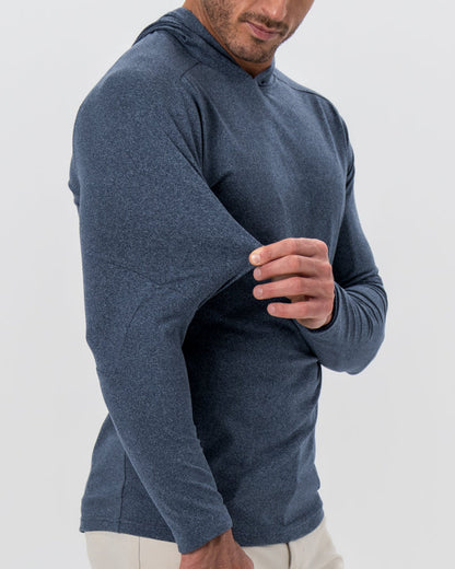 Brushed Hoodie - Heathered Navy | State & Liberty Tops