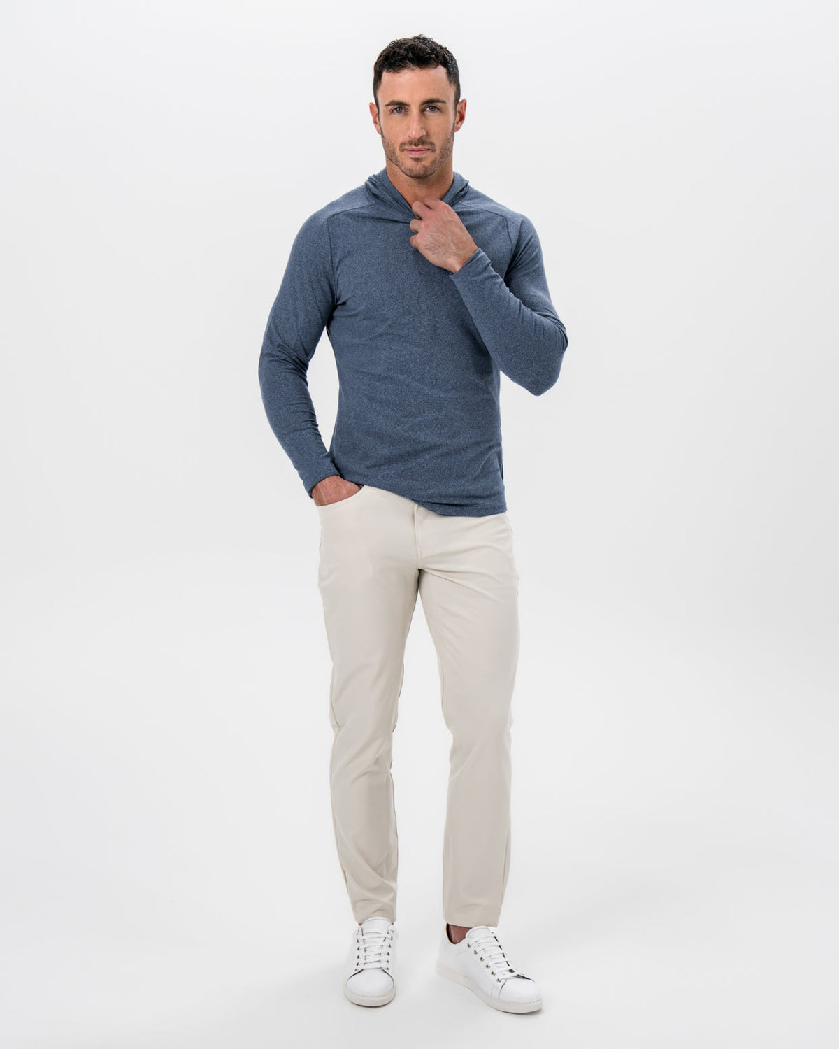 Brushed Hoodie - Heathered Navy | State & Liberty Tops