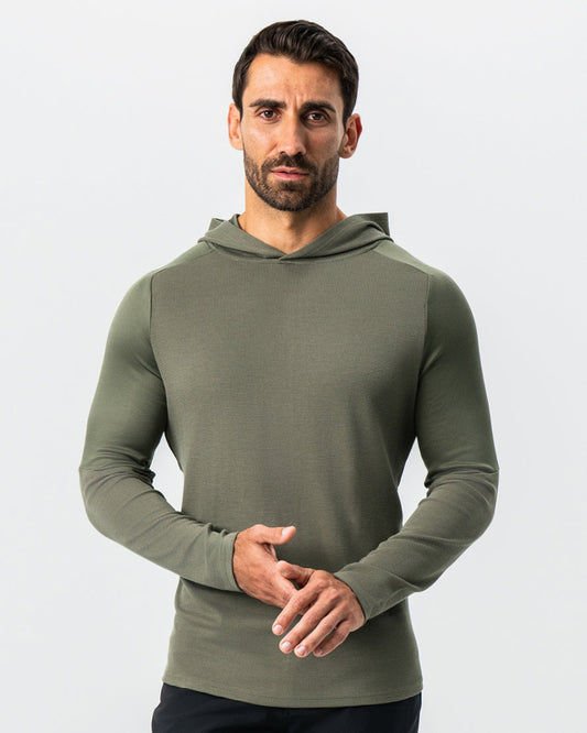 Waffle Knit Hoodie - Olive | State & Liberty Tops