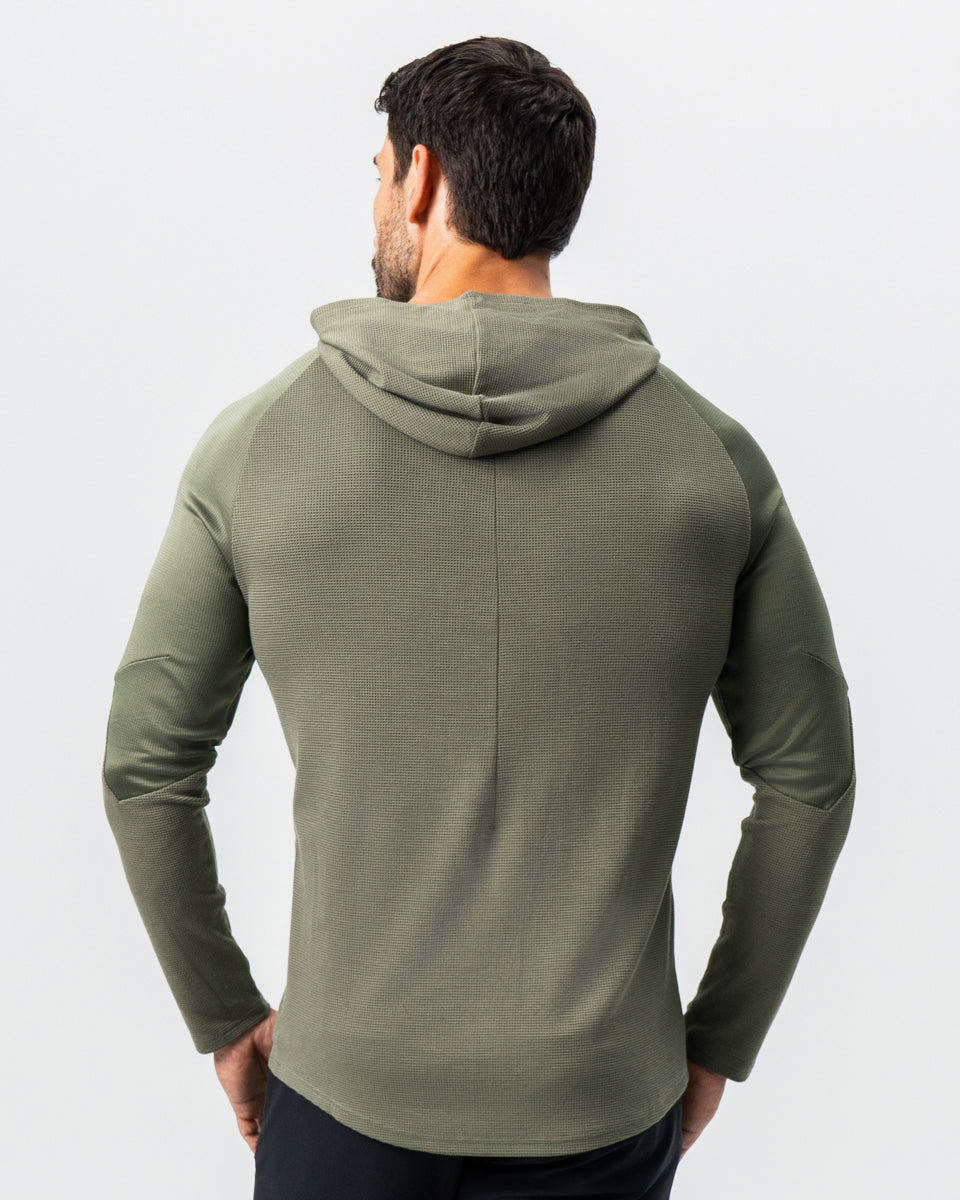 Waffle Knit Hoodie - Olive | State & Liberty Tops