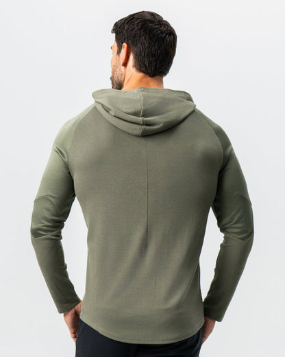 Waffle Knit Hoodie - Olive | State & Liberty Tops