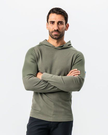 Waffle Knit Hoodie - Olive | State & Liberty Tops