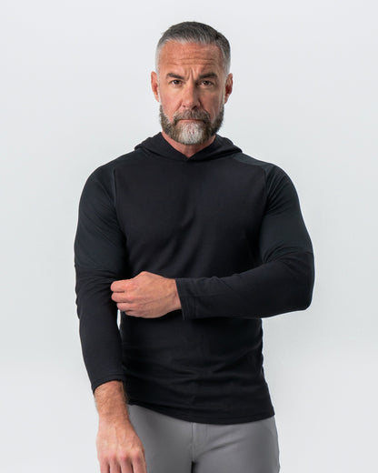 Waffle Knit Hoodie - Black | State & Liberty Tops