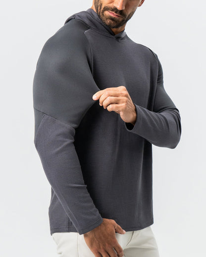Waffle Knit Hoodie - Charcoal | State & Liberty Tops