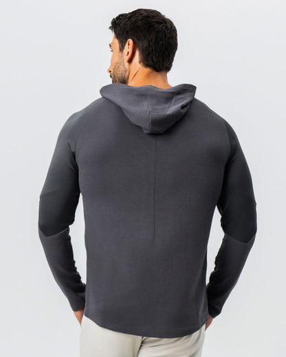 Waffle Knit Hoodie - Charcoal | State & Liberty Tops