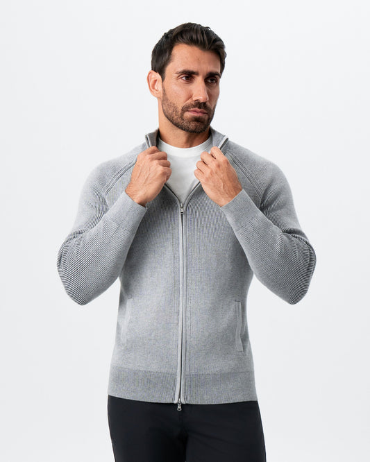 Mid-Weight Sweater Bomber - Grey | State & Liberty Tops