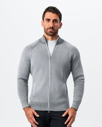 Mid-Weight Sweater Bomber - Grey | State & Liberty Tops