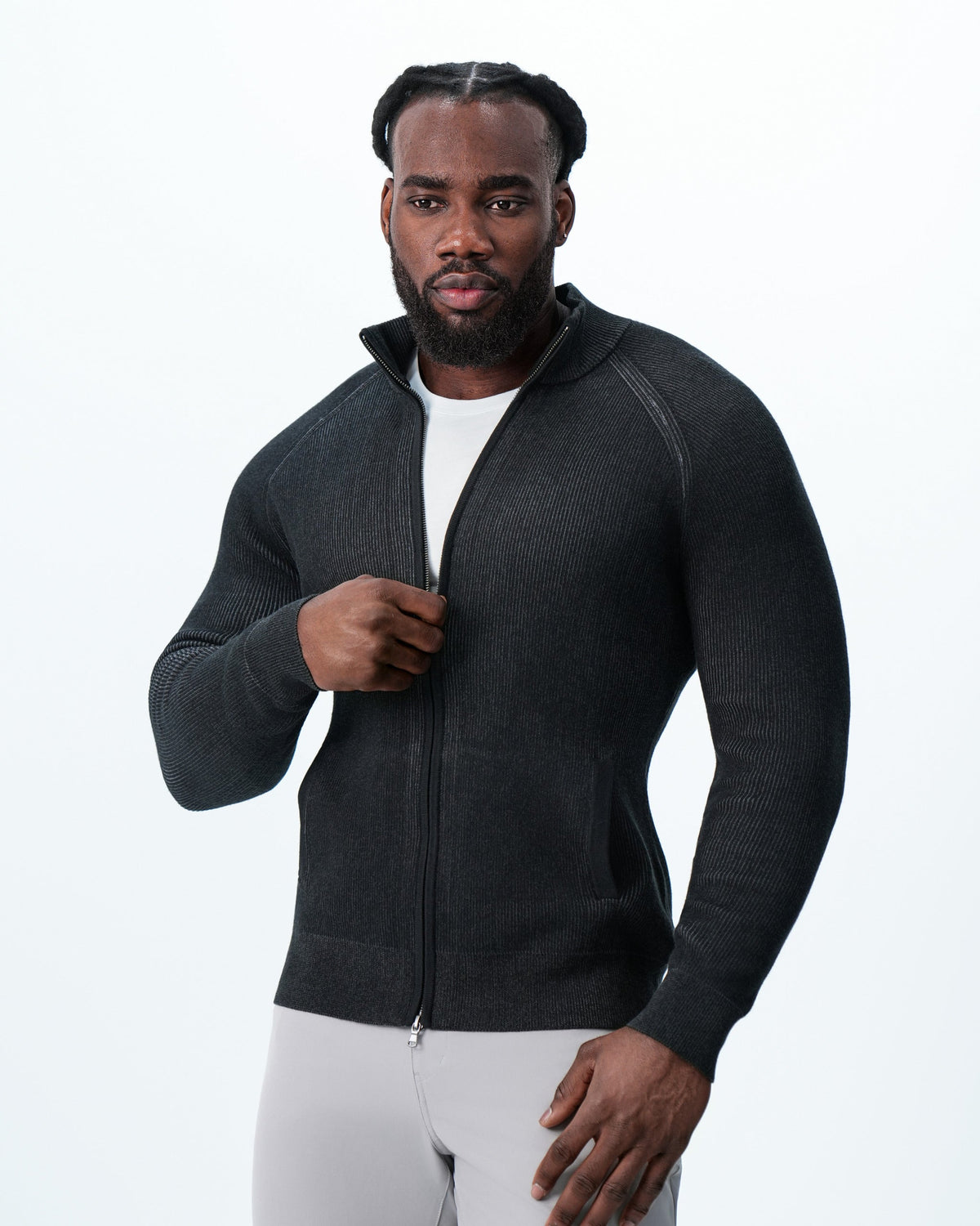 Mid-Weight Sweater Bomber - Black | State & Liberty Tops