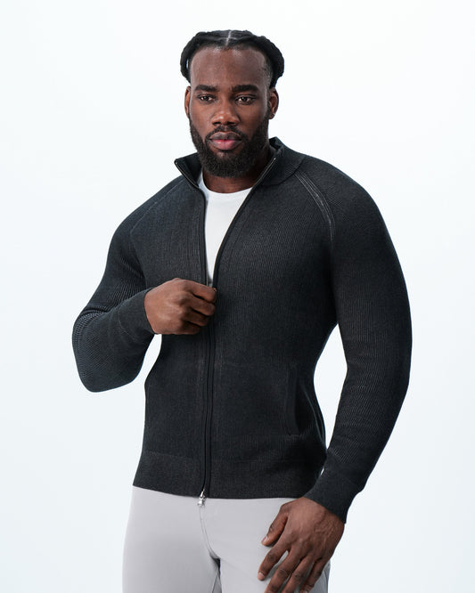 Mid-Weight Sweater Bomber - Black | State & Liberty Tops