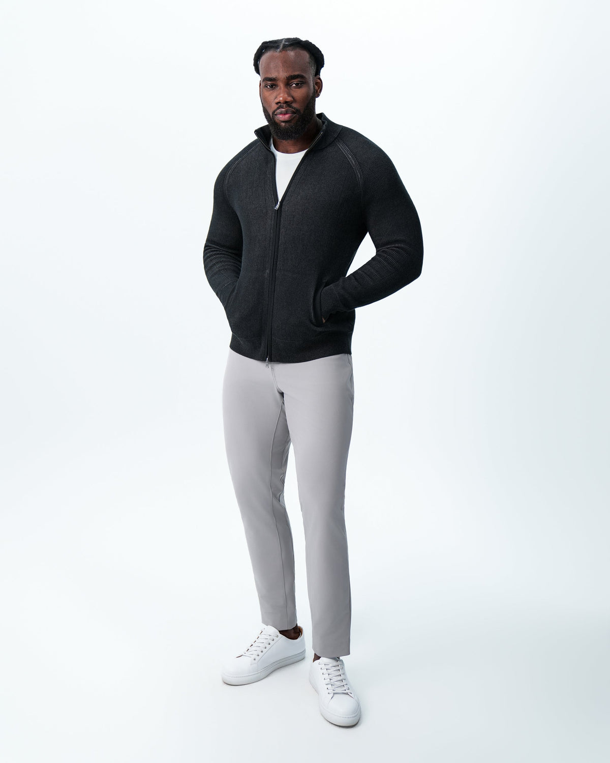 Mid-Weight Sweater Bomber - Black | State & Liberty Tops